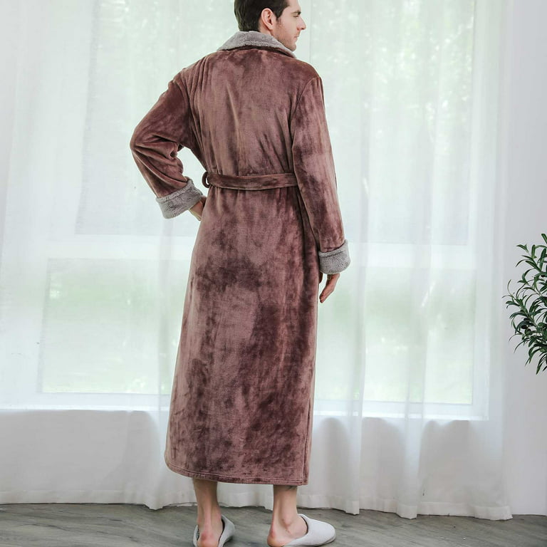 Plush Robes For Women and Men, Soft Warm Winter Fleece Bathrobe for Women,  Long Comfy Full Length Unisex Robe Sleepwear