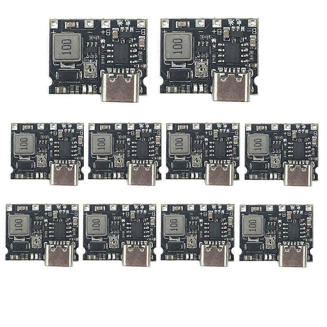 10 Lithium Li-Ion 18650 3.7V 4.2V Battery Charger Board Type-C 2A Battery Fast Charge Module DC-DC S
