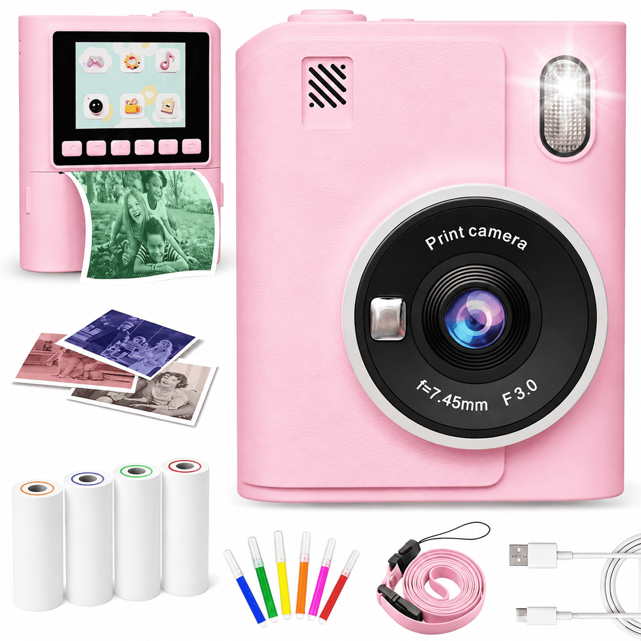 JoyStone Kids Instant Print Camera 1080P Pink photo 1