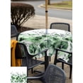 thumbnail image 4 of Green Blooms Floral Outdoor Tablecloth - 60x60 Inch Square Dining Table Cover, Farmhouse Spring Flowers Botanical Waterproof Outdoor Table Cloth with Umbrella Hole & Zipper for Picnic/Patio/Party, 4 of 7
