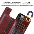 thumbnail image 4 of Funda De Cuero Con Soporte De Doble Botón Cartera Para iPhone 14 Pro Max 13 12 11 SE 2022 X XR XS Con Ranura Para Tarjeta, 4 of 4