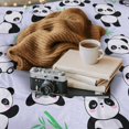 thumbnail image 2 of Panda Blanket Flannel Throw Blankets Cozy Soft Plush Fuzzy Travel Blanket, Cute Home Decor Stuff, Birthday Christmas Panda Gifts for Women Men Teen, 50"x60" (Purple), 2 of 6