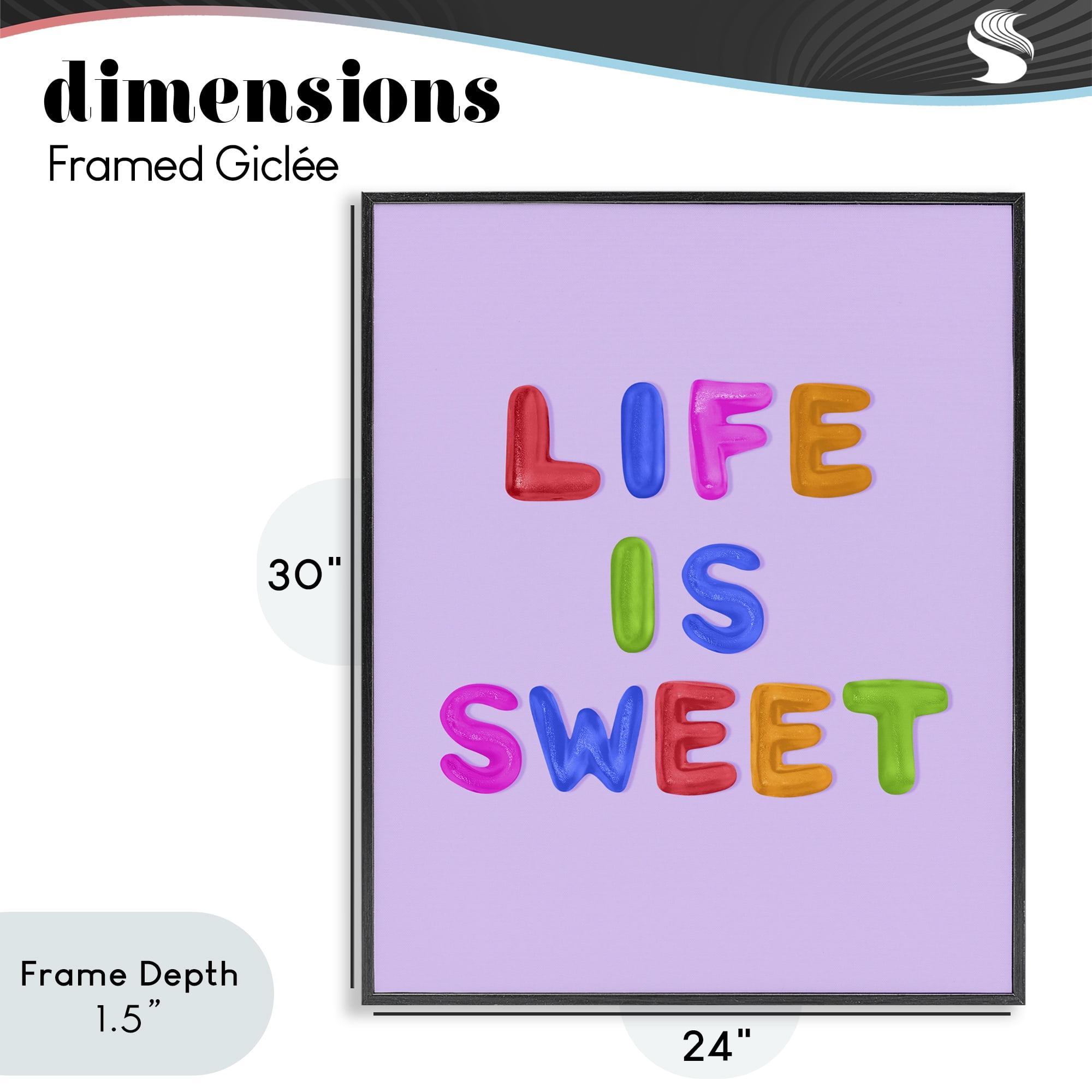 Stupell Industries Life Is Sweet Gummies Black Framed Giclee Art, design by LISH Creative