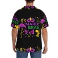 thumbnail image 6 of Picia Mardi Gras with Flamingo Men's Linen Shirts Short Sleeve Cuban Beach Shirts Casual Shirts Button Down Shirt for Men Beach Summer Wedding Shirt-4X-Large, 6 of 7