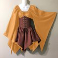 thumbnail image 1 of FcBaudy Robe Mi-Mollet à Manches Longues et Col Rond, Robes d'Été pour Femmes, Costumes Féminins, Robe Corset Rétro Gothique à Manches Longues, Robe Mi-Mollet à Col Rond pour Femmes, 1 of 7
