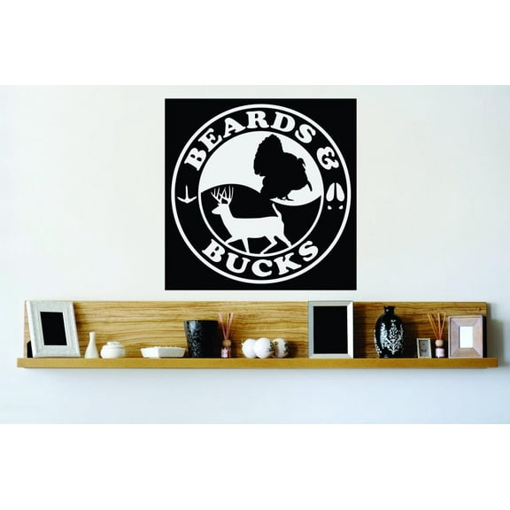 Beards And Bucks Hunter Turkey Deer Deer Predator Doe Hunting Bow Arrow Bulls Eye Wilderness Camouflage Holiday Gift Ideas Girl Boy Bedroom Wall Decal Sticker - Size: 20 Inch x 20 Inch