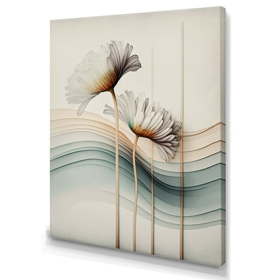 Designart White Gerber Flowers Hyperrealistic II Canvas Wall Art