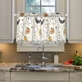 thumbnail image 2 of Yayeee Kitchen Curtains Tier Pair Light Filtering 27"x24" Rod Pocket Short Cafe Window Panel, Halloween Smiley Ghosts, 2 of 7