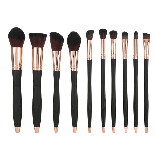 10 unids/set Kit de brochas de maquillaje base para cejas corrector sombra de ojos pincel para resaltar oro