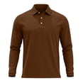 thumbnail image 5 of Hngshg Mens Tee Shirts Casual Button Up Collared Pullover Tops Dressy Long Sleeve Solid Color Golf T-Shirts, 5 of 7
