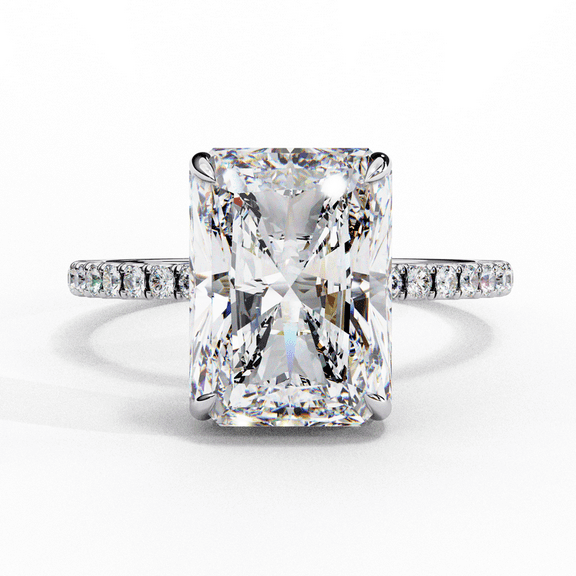 2.47 CT Radiant Cut Lab Grown Engagement Ring IGI Certified Diamond Ring Hidden Halo Pave Diamond Ring Anniversary Ring Promise Ring For Her