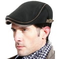 thumbnail image 2 of Mens Flat Newsboy Cap Adjustable Beret Hat Stitching Knitted Peaked Cap Gift for Father Casual Driving Hat, 2 of 5