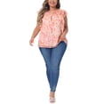 thumbnail image 2 of Agnes Orinda Plus Size Top for Women Boho Round Neck Ruffle Sleeve Blouse Top 2024, 2 of 5