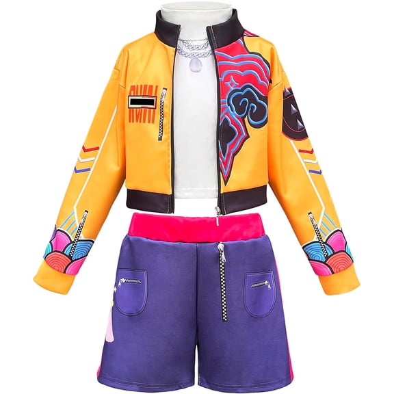 LumiFest G'irl's Halloween Costume, Popular Singer Idol Group Cosplay Dress Up Outfits, 3D Printed Jacket Tank Top Shorts Set, Birthday Party & Fancy Dress Costume, 2-12 Y