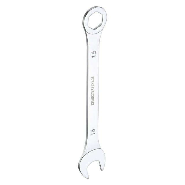 Unique Bargains Clé à Combinaison Fine 16mm 6 Points Boîte Double Extrémité et Acier Chromé, Argent