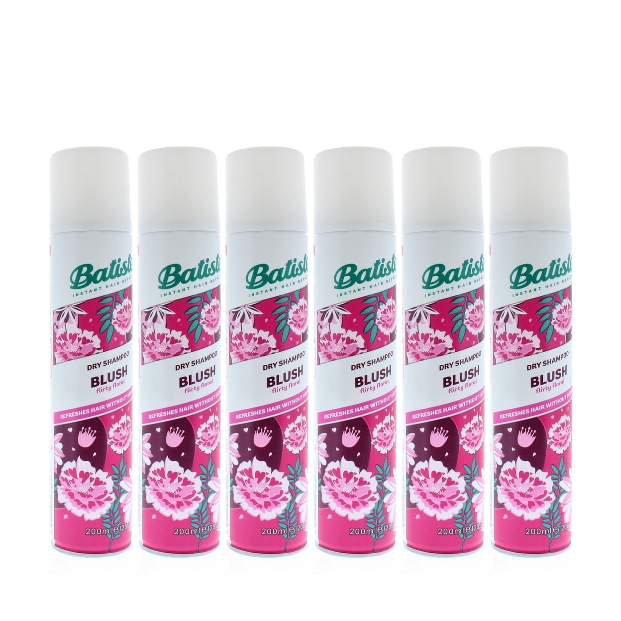 Batiste Dry Shampoo Blush Floral 200ml 120g Freshness 6 Pack Instant Refresh