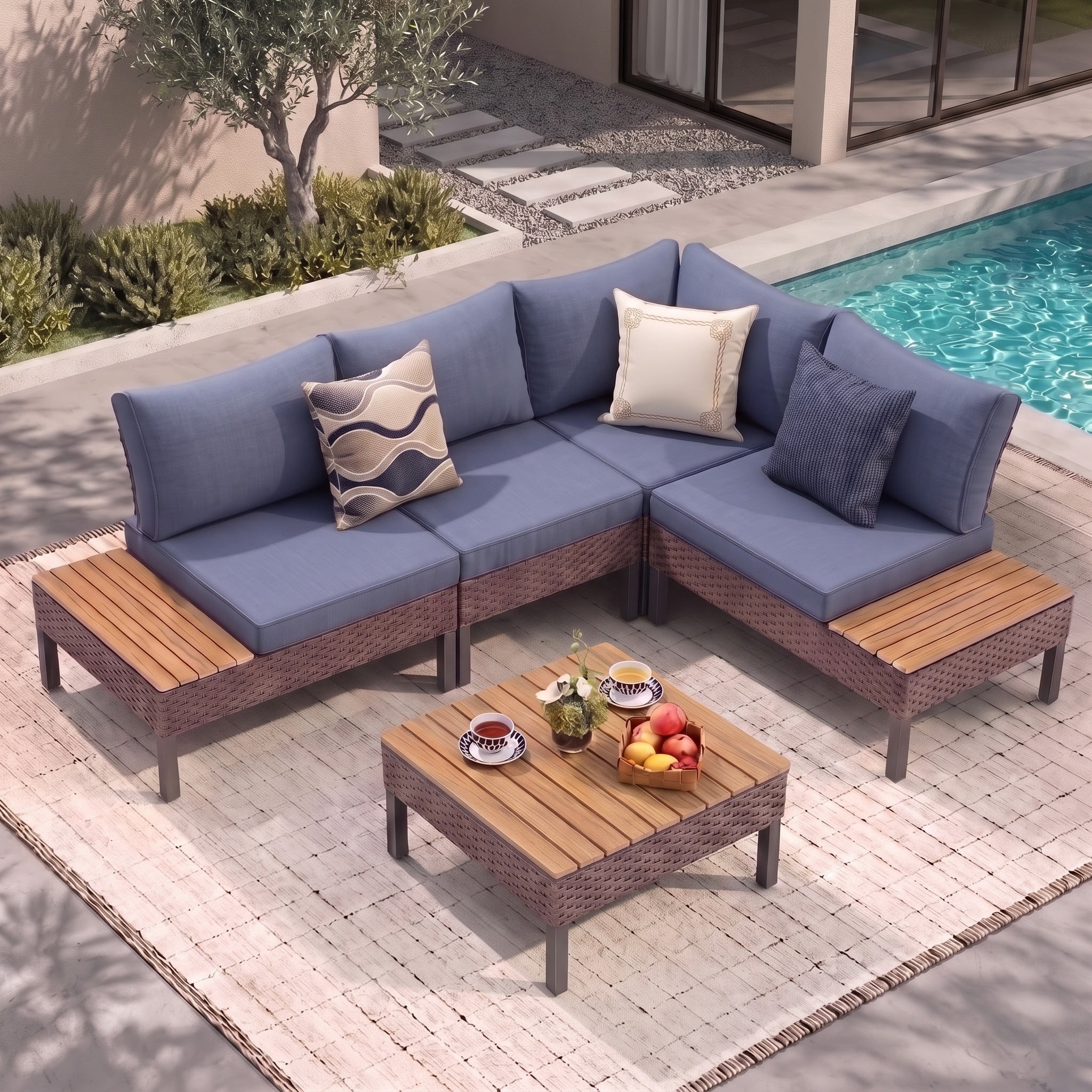 アリソンブラウン新品未使用Love somebowcamisole ネイビー 5-Piece Tawny Brown Contemporary Outdoor Furniture Conversation