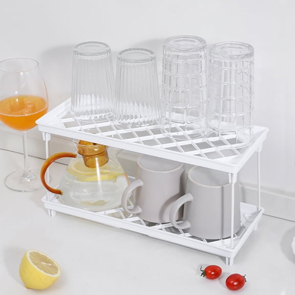 Opvise Foldable Storage Rack, Durable PP Plastic Organizer with Lightweight Compact Design for Home, Office, Kitchen, and Travel - Easy Assembly, Space-Saving, Multi-Purpose Use L