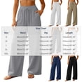 thumbnail image 3 of Njagoc3 Womens Palazzo Pants Casual Drawstring Flowy Pants Wide Leg Fall Beach Trousers with Pockets, 3 of 6