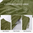 thumbnail image 5 of JIRNYORLL Womens Fall Smocked Tiered Maxi Skirt with Pockets Drawstring Elastic High Waisted A Line Long Skirts, Army Green M, 5 of 9