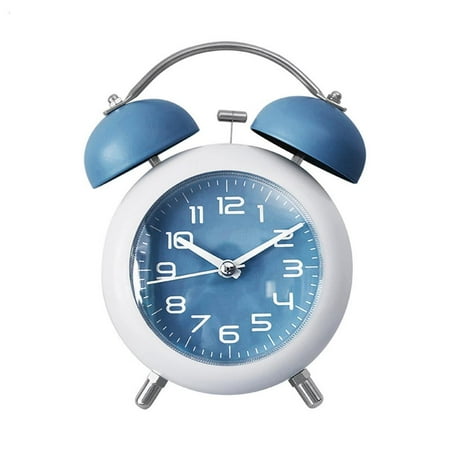 Creative Metal Alarm Clock Double Bell Night Lights Bed Ornaments