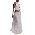 thumbnail image 2 of Conjunto de falda SOOKABEILA Camiseta sin mangas con cordones blanca para mujer, 2 of 7