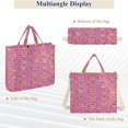 thumbnail image 6 of FORMRS Womens Corduroy Tote Bag Crossbody Shoulder Handbag with Pocket, Pink Doughnuts, 6 of 7