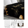 thumbnail image 5 of Queen Size Flat Sheet Only, Happy 18th Birthday Soft Brushed Microfiber Bed Sheets, Black Golden Balloon Cake Fireworks Hotel Quality Breathable Bedding Top Sheet, Easy Care, 90"x102", 5 of 9