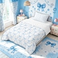 thumbnail image 2 of Meiyoeat Sky Blue Bow Twin Comforter Sets for Boys Girls, Cute Watercolor Cartoon Bedding Set, Reversible, 2 Pieces, 2 of 6