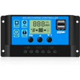 thumbnail image 1 of Controlador de carga del regulador del panel solar de la batería inteligente 20A 12V / 24V con pantalla LCD de puerto USB dual de 5V esquí esquí Gafas de esquí, 1 of 5