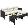 thumbnail image 7 of Aukfa Outdoor Patio Wicker Rattan Sectional Sofa with Table & Beige Cushions for Yard, Garden, Porch, 7 of 7