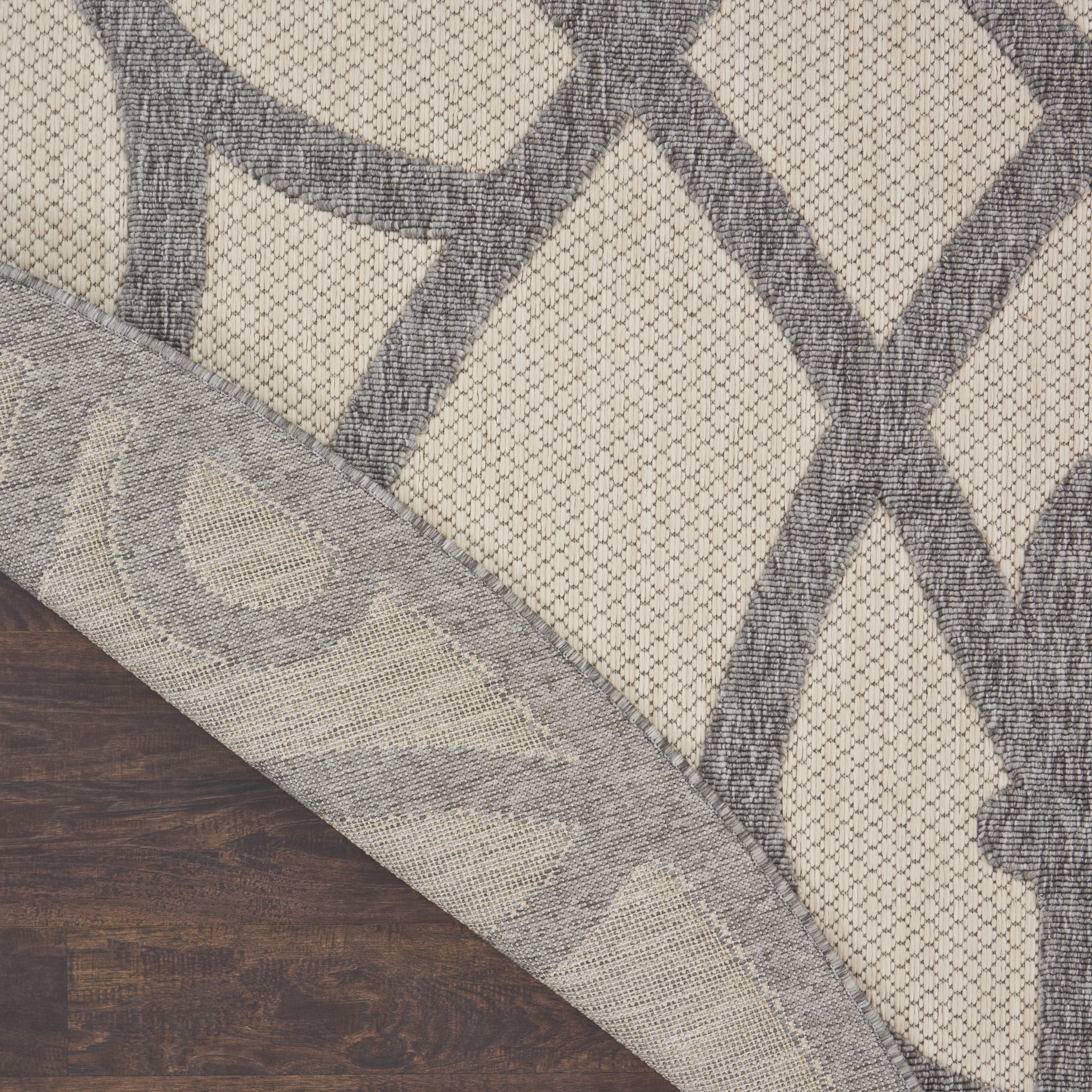 Nourison Palamos Indoor/outdoor Casual Contemporary Cream Grey Area Rug