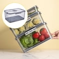 thumbnail image 3 of de Almacenamiento de Alimentos Frigorífico Produce Saver Organizador de Frigorífico Apilable Compartimento de Almacenamiento Cajones Cest Gris 335x225x153 Baoblaze Tapas de contenedores de almacenamiento, 3 of 7