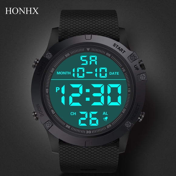 Reloj deportivo para hombre, relojes de moda para hombre, reloj deportivo militar para hombre, reloj digital LED resistente al agua, reloj de PU
