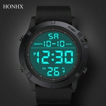 Men's Military Digital Sports Watch with LED Backlight, 50M Waterproof Stopwatch & Alarm, Silicone Strap