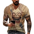 thumbnail image 3 of T Shirts for Men Halloween Print Short Sleeve V Neck Tees Pull on Funny Causal Shirts, 4XL, 3 of 7