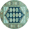 thumbnail image 1 of Ahgly Company Indoor Round Persian Light Blue Traditional Area Rugs, 7' Round, 1 of 4