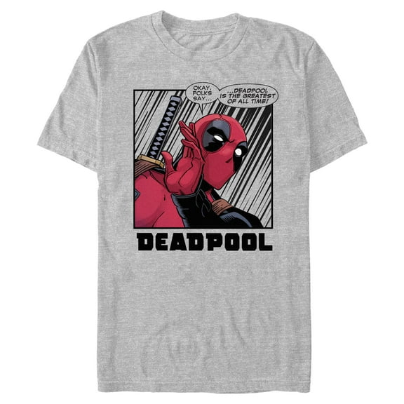 Mens Marvel: Deadpool Greatest Text Box T Shirt