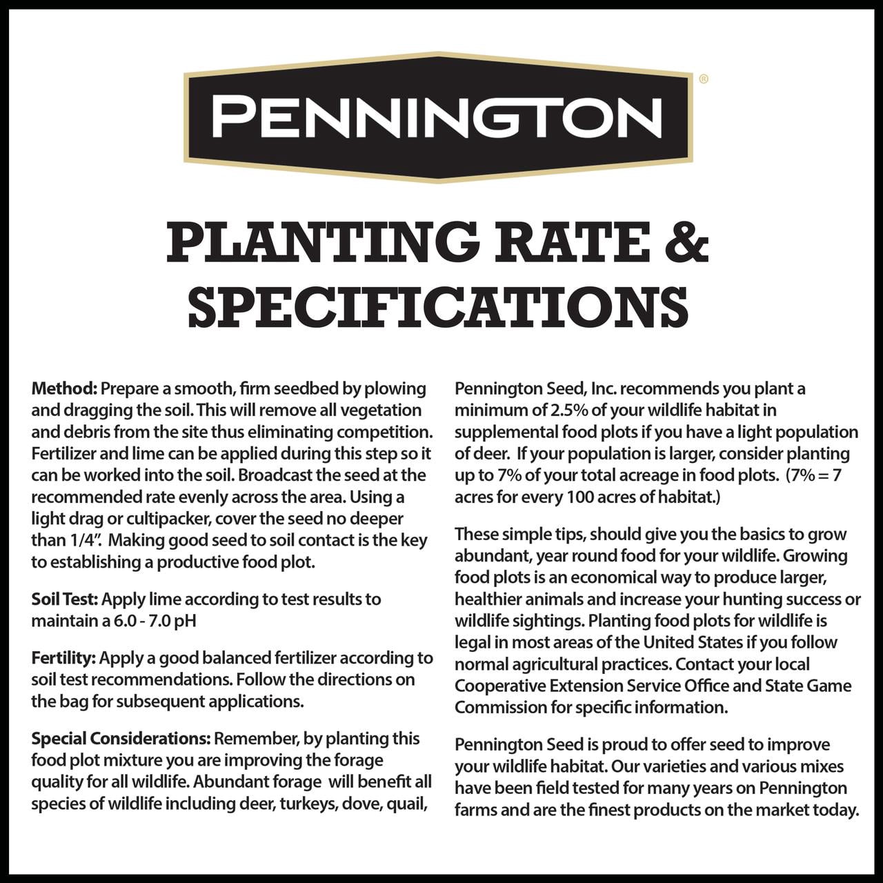 Pennington Food Plot Seed for Wildlife,  3-Way Clover Blend, 3 lbs Covers up to 1/2 Acre