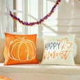 thumbnail image 5 of Fall Decor-Throw Pillow Covers 18x18in Set of 4,Pumpkin Linen Pillow Case for Thanksgiving Couch Autumn Holiday Home Outdoor Burnt Orange White Decorations, 5 of 6