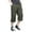 Army green, variant on FEDTOSING Men's 3/4 Long Capri Shorts Casual Elastic Waist Cotton Relaxed Fit Cargo Shorts Black