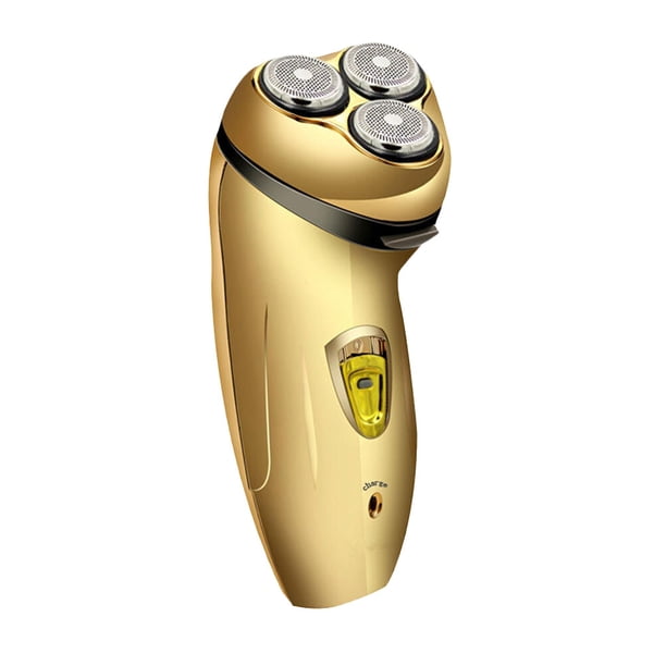 EeaseMX Maquinilla eléctrica para cortar barba con carga USB, cabezal lavable, multifunción, para hombre (dorada)