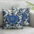 thumbnail image 3 of Fenyluxe Navy Blue Boho Pillow Covers, Bohemian Ethnic Carpet Pattern Design Decorative Throw Pillows Blue Print Farmhouse Cushion Pillow Covers for Sofa Couch Outdoor Decor 12x12in, 3 of 5
