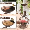 thumbnail image 6 of Zimtown 37.8" Bird Bath, Bronze Decorative Birdbath for Garden Yard Patio Lawn Outdoor Decor, Solar Feeder and Flower Planter Pedestal, 6 of 10