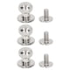 thumbnail image 1 of 200 juegos de pernos de botón de 9x8mm, cabeza redonda brillante de cobre fuerte, tornillos Chicago de amplia aplicación para bolsa de cuero, ropa, plata, 1 of 12