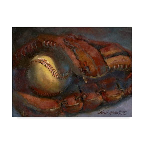 Trademark Fine Art 'Baseball And Mitt' Canvas Art by Hall Groat Ii