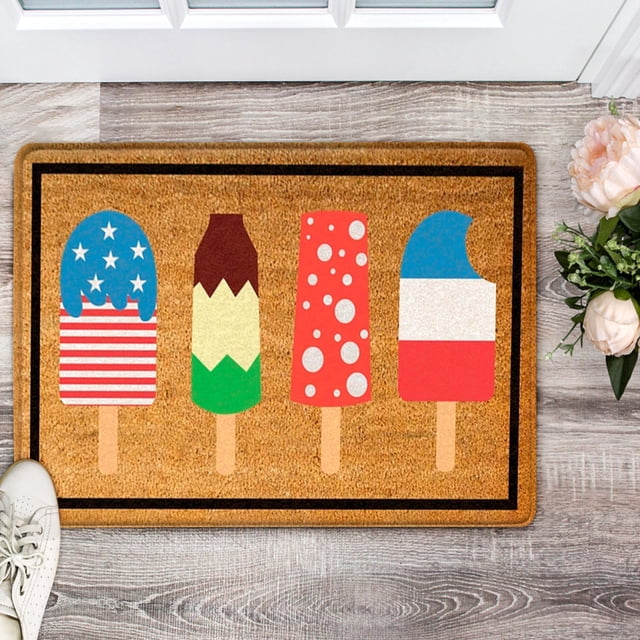 Non-Slip Door Mat, Front Door Mat, Memorial Day Decor, Independence Day Decor, Waterproof Rubber Mat, Heavy Duty, Foldable Design, Metal Frame, for Office, Durable, Easy Clean, Weather