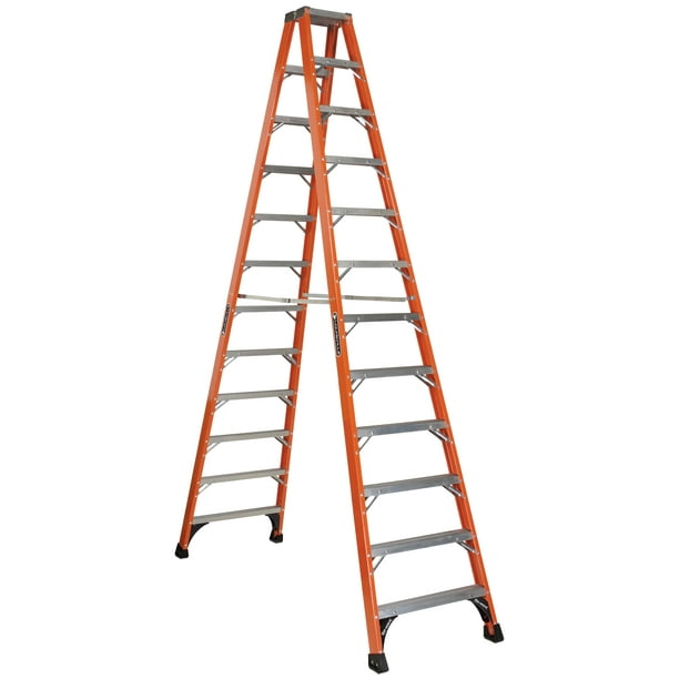 Louisville Ladder FM1412HD 12 ft. Fiberglass Twin Step Ladder, Type IAA