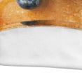 thumbnail image 4 of Dessert Round Blanket, Close Up View of Breakfast Pancake with Fresh Blueberry Maple Syrup, Cozy Plush for Indoor & Outdoor Use Novelty Gift Idea, 71" Round, Dark Orange Dark Indigo, by Ambesonne, 4 of 6