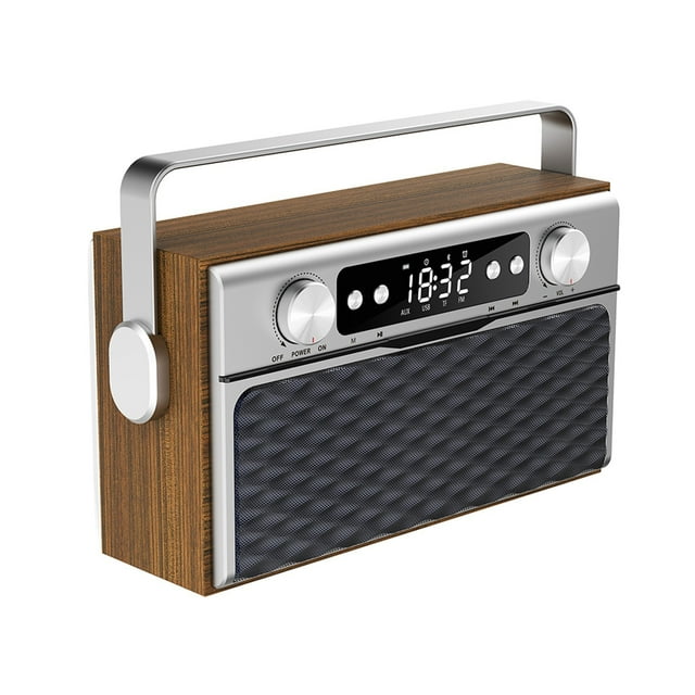 Wireless Bluetooth-Compatible5.0 Retro Wood Speaker Bass Outdoor Stereo Sound Box Vintage Soundbar ,High Sound
